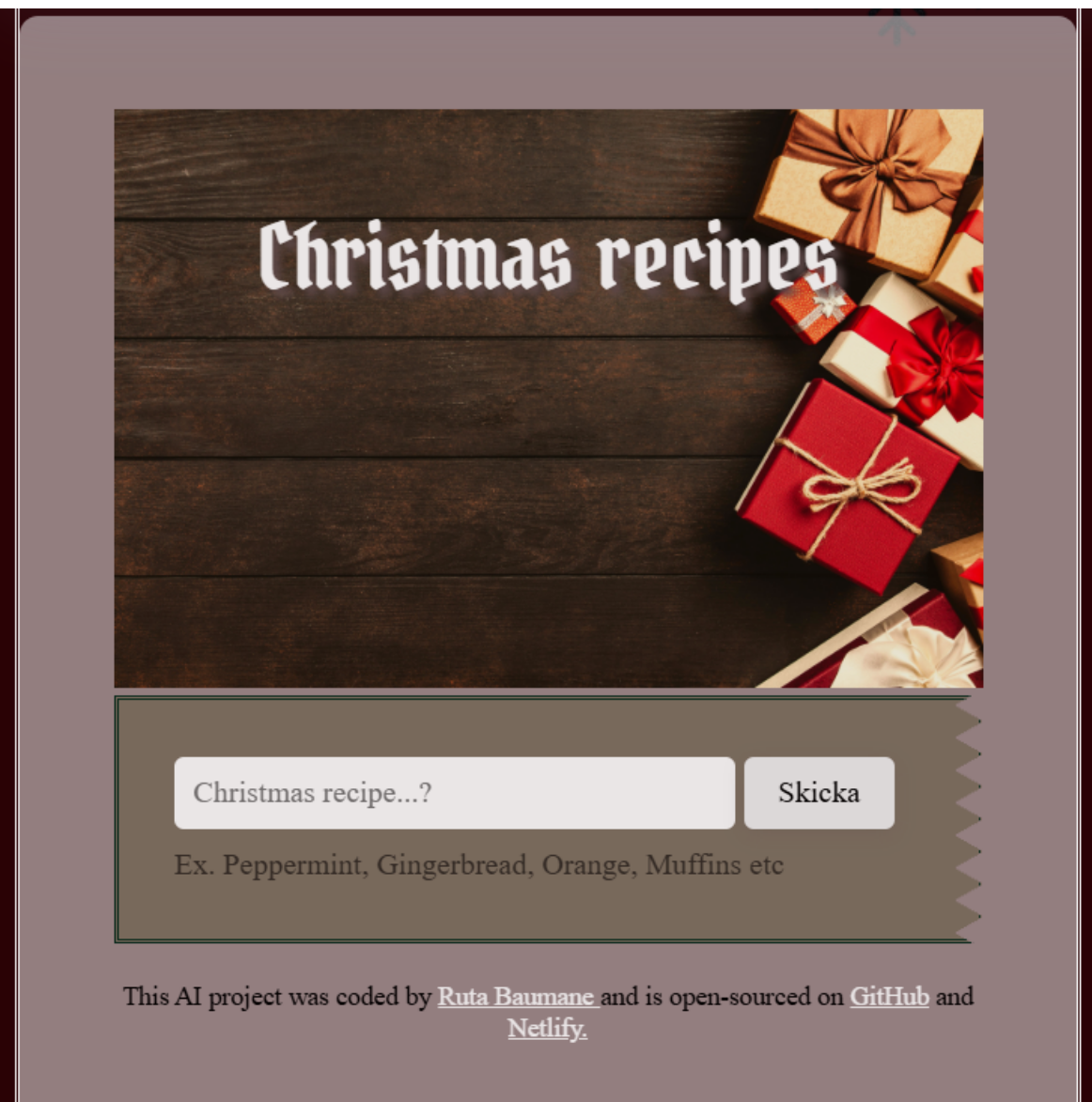 AI generated Christmas recipes