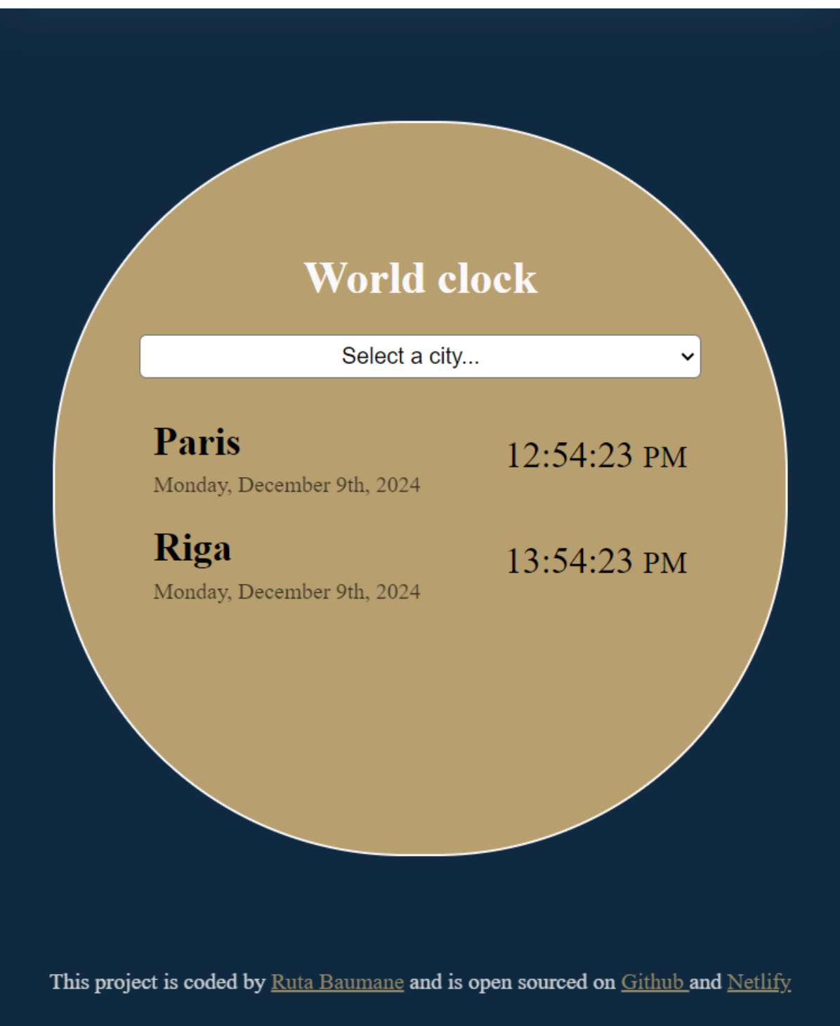 World clock project picture